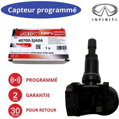 Sensore TPMS INFINITI 433 MHz preprogrammato 40700-3JA0A/3JA0B per Q50 Q60 QX60