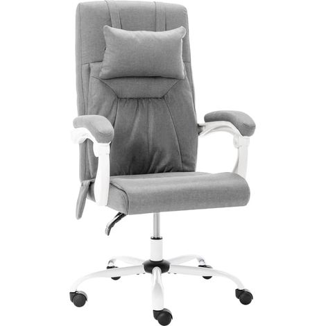 Fauteuil de bureau massant, tissu gris