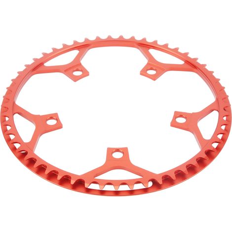 Kettenblatt für Falträder, aus CNC-gefräster Aluminiumlegierung, verschleißfest und geschützt, 53T Rundkettenblatt, rot. (1/5)