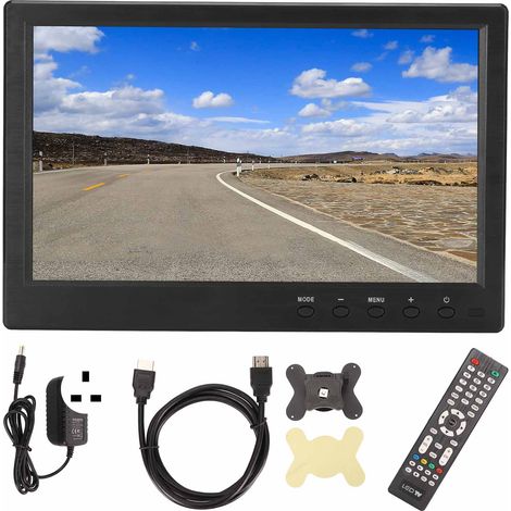 Tragbarer 10,1-Zoll-HD-TFT-LCD-Monitor – VGA-, BNC-, AV- und YPbPr-Eingänge – 100–240-V-Netzteil mit UK-Stecker