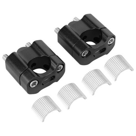 Pair 22mm/28mm 1/8" 7/8" Motorcycle Handlebar Riser Riser Clamp Riser Adapter CNC Aluminum Alloy Black (1/5)