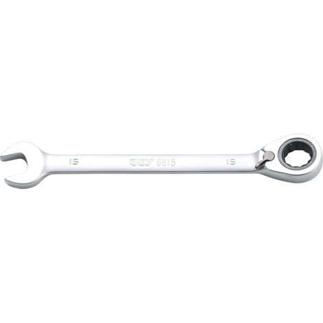 Clé mixte à cliquet BGS Technic chrome 15 mm acier (1/3)