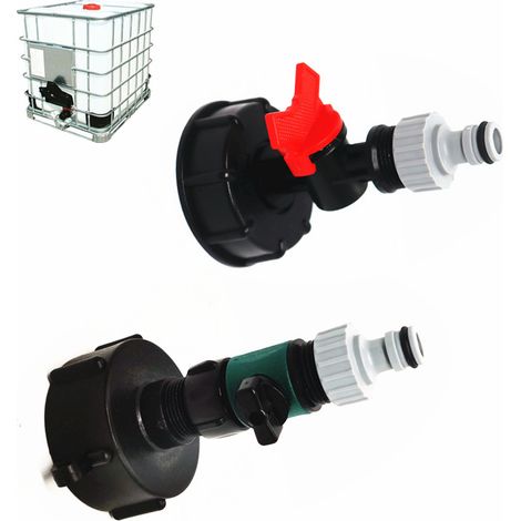 Connecteur de robinet d'arrosage pour récipient IBC S60x6 1000 L (robinet seulement, sans cuve ni seau)