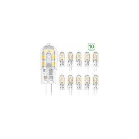 G4 2W LED-Lampe, entspricht 20W Halogenlampe, warmweiß 3000K, 200lm, 12 SMD-LEDs, 12V AC/DC – 10er-Pack – Crezuo