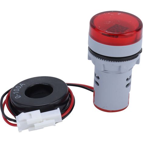 Compteur numérique de courant AC 220V - Ampèremètre rond lumineux indicateur de signal précis AD16-22DSA Rouge (1/5)