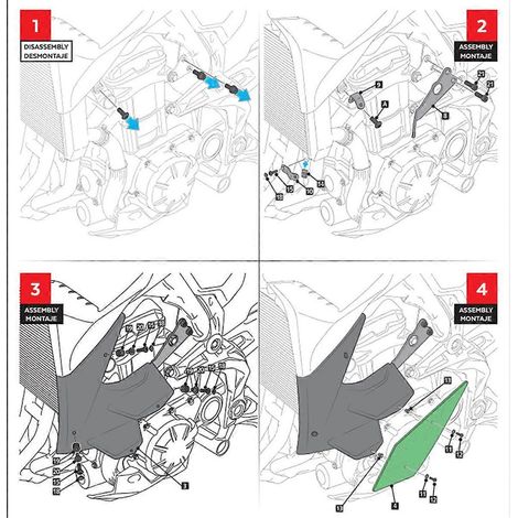 Ailerons latéraux aérodynamiques pour moto Z900 bleu et noir-- (1/5)