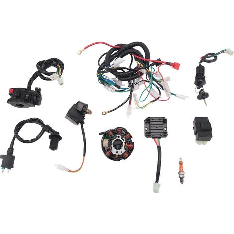 Elektrischer Verkabelungssatz für Quads, mit CDI-Statorregler, Zündschalter, Magnetventil und Relais für GY6 125cc/150cc 4-Takt-Quads. (1/5)