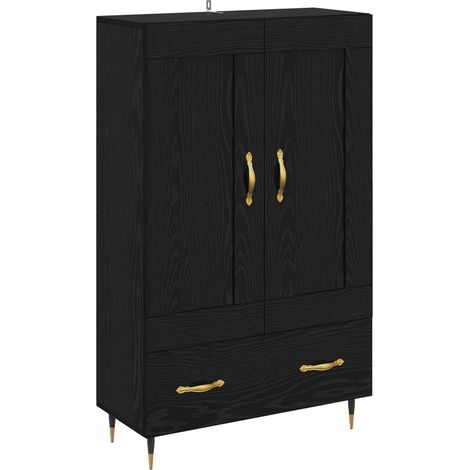Maison Exclusive - Credenza Rovere Nero 69,5 x 31 x 115 cm Legno multistrato