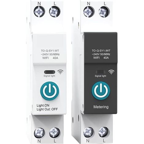 Moniteur d'énergie domestique intelligent Interrupteur de disjoncteur intelligent Tuya Wifi avec mesure 63A1P Din Rail télécommande maison intelligente Module de minuterie d'application de vie intelli (1/5)