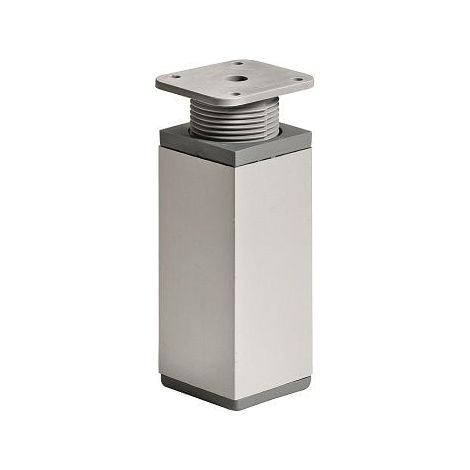 Hettich Möbelfuß 4,0 x 10 - 12 cm Aluminium-Optik - 1 Stück Möbelfuß
