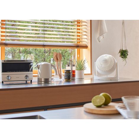 Ventilatore da tavolo OHYAMA, modello PCF-HE18W, colore bianco, potenza 31W, diametro 25 cm. IRIS