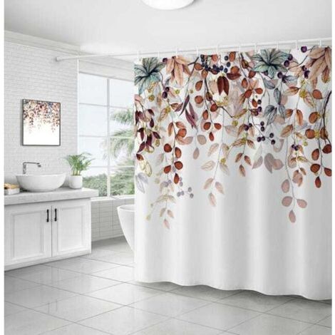 Rideau de douche imperméable en polyester (180 x 180 cm) à motif floral B