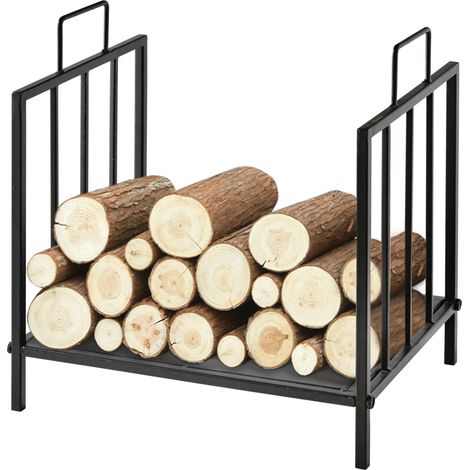 Porte-bûches métal époxy noir charge 15 kg 44x33x46 cm