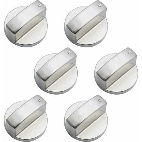 Knob De Commande - Alliage De Zinc - Trou D'Arbre 6 mm - Pour Plaque À Gaz Four Et Cuisinière - 6 Pièces