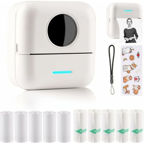 Mini-Etikettendrucker, Mini-Fotodrucker für Smartphones, Thermodrucker für Aufkleber, Fotodrucker für Reisetagebücher, Logos, Notizen, Tagebücher, Listen und Memos (1/5)