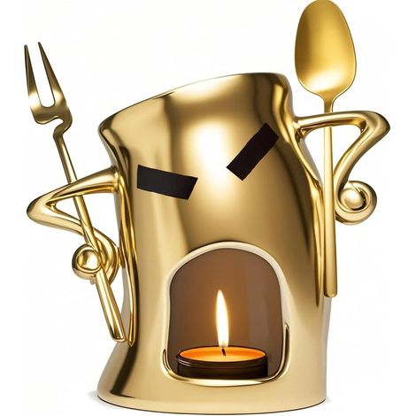 Fondue Cup - Tasse En Céramique Pour Chocolat Fromage Et Caramel - Avec Compartiment À Bougie Intégré - 12 Pièces