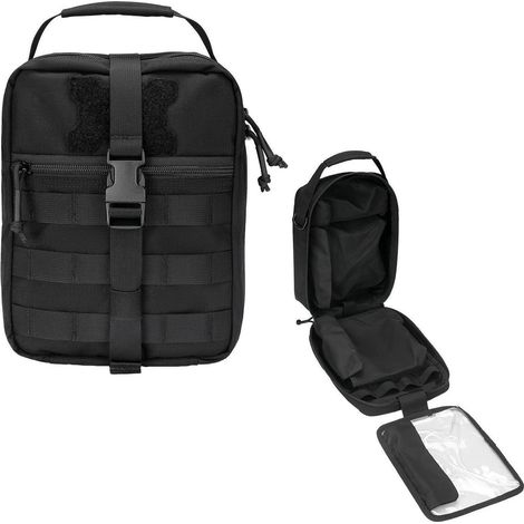 Pochette IFAK détachable Molle EMT médicale noire avec fermeture éclair YKK