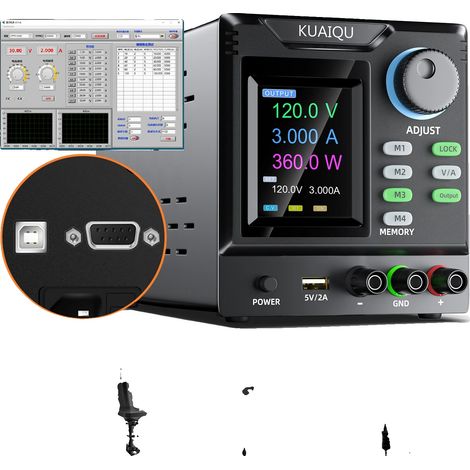 Fuente de alimentación de CC programable, conectividad USB, SPPS-D 120V 3A (1/2)