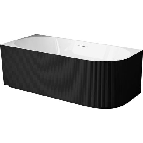 Baignoire AVOLA No Rim rainurée Balneo 150x75 gauche noir (1/5)