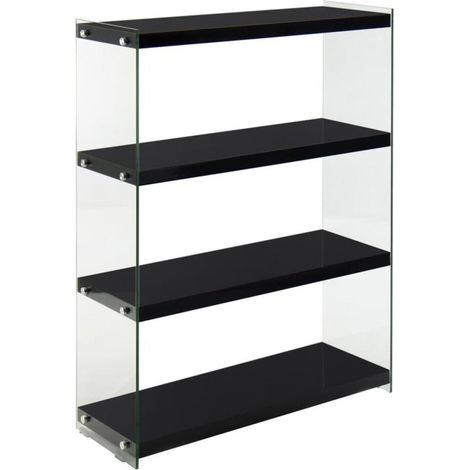 Étagère 4 Niveaux "Elementary" 113cm Noir Brillant (1/3)