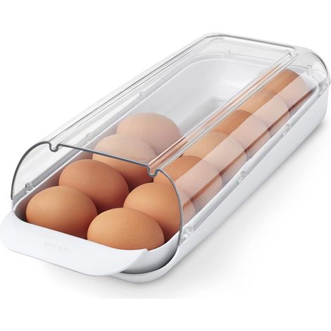 Porte-œufs, distributeur empilable et organisateur de rangement pour réfrigérateur, 37,5 x 16 x 9 cm (1/4)