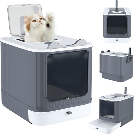 Bac à Litière Chat Fermé avec Pelle - Grande Maisonnette Hygiénique et Discrète pour Chat - 35x45x37 cm - Design Moderne et Élégant (1/5)
