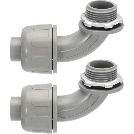 Lot de 2 connecteurs étanches aux liquides 3/4NPT non métalliques en PVC homologué UL pour conduit électrique (90 degrés) (1/5)