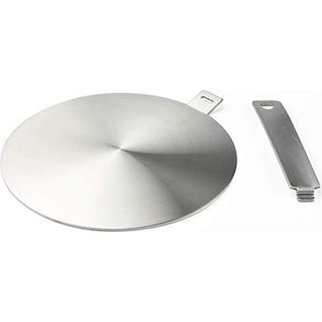 Adaptateur à induction, disque convertisseur pour plaque de cuisson à induction, plaque de diffusion de chaleur avec poignée et base séparables 20 cm (1/4)