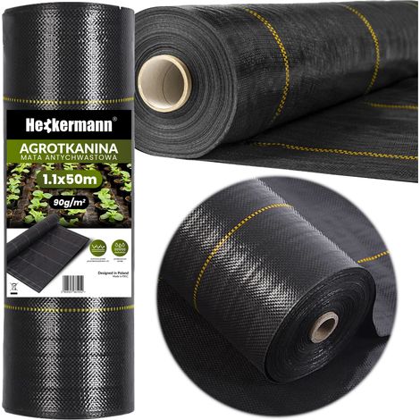 Agrotextile Heckermann 1,1 x 50 m 90 g/m² Noir et jaune (1/5)