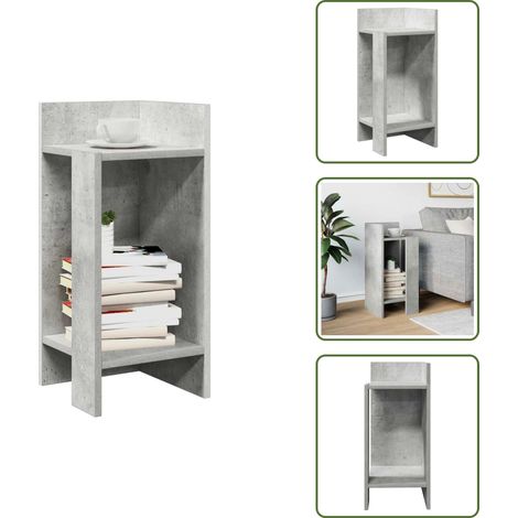 The Living Store Beistelltisch mit Ablage Betongrau 25,5x27x60 cm - Holzwerkstoff Beistelltisch (1/5)