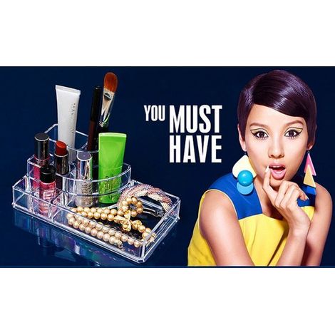 Organizador cosmetica maquillaje joyero de plástico transparente con cajones (1/2)