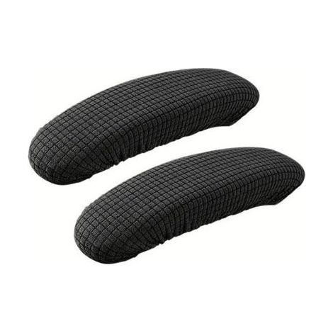 Housse D Accoudoir - Polyester Extensible - Pour Chaise De Bureau - Longueur 30 À 50 Cm - Noir - Lot De 2 (1/5)