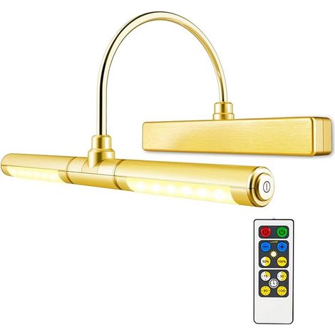 Lampe Murale à Télécommande/Lampe de Miroir/Lampe d'affichage, Alimenté par Pile AA, Bras Pivotant à 180 ° pour Régler L'éclairage, pour éclairage Intérieur (1/5)