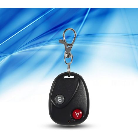 Télécommande Portail Garage Clé Transmetteur Sans Fil 433MHz Plastique Noir 2 Clés (1/5)