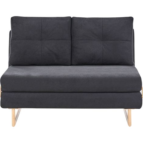 Sofa Bed 2 Seater JERSLEV Fabric Black (1/5)