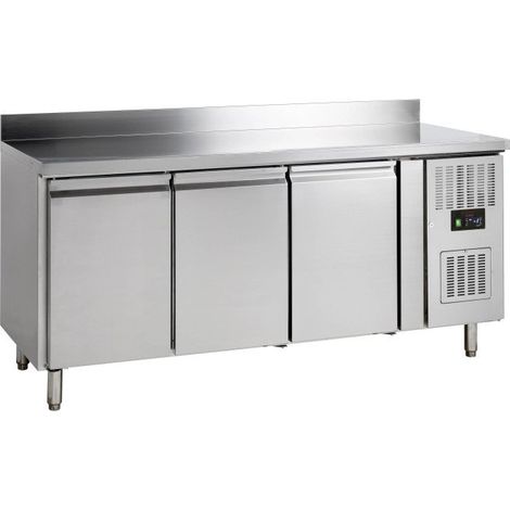 Table réfrigérée compacte en inox, 417 L, 3 portes GN 1/1, 300 W, 220 V - MONO