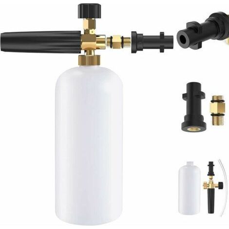 ALLIANDISH Hochdruck-Schaumlanze, Schneeschaumkanone, verstellbare Schaumkanone, kompatibel mit Kärcher K2/K3/K4/K5/K6/K7 Auto- und Motorradreinigern, 1-Liter-Flasche (1/5)