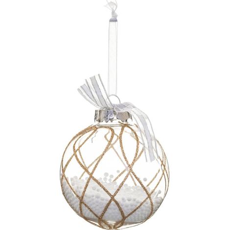Palla con palline all'interno D.8cm oro - Croce di champagne - Feeric lights & christmas (1/4)