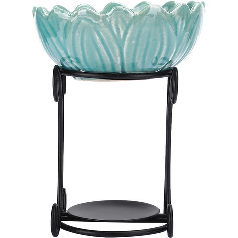 Brûleur d'Encens Aromathérapie en Fer pour Huiles Essentielles - Fourneau Bleu Intérieur (1/5)