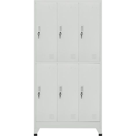 Maison Exclusive - Armadietto a Chiave con 6 Scomparti in Acciaio 90x45x180 cm