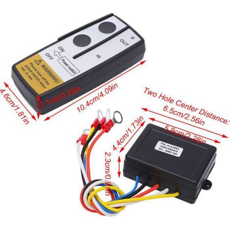 Télécommande de treuil sans fil, kit récepteur à distance DC12V 24V, avec clé, pour porte de garage, bateau (1/5)