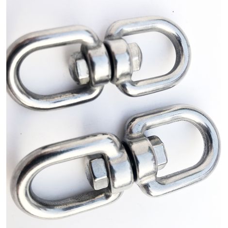 Permanent à pivot en acier inoxydable antirouille, accessoire de suspension rotatif jusqu' à 360 ° pour chaise hamac, corde d'escalade, yoga aérien, émerillon pour balançoire enfant 2 pièces Oi-FRIS