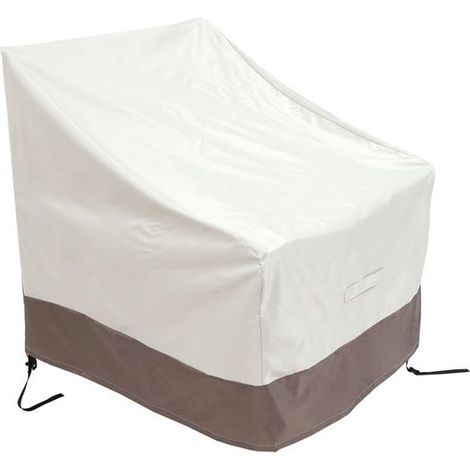 Lot de 2 housses pour chaises de jardin, 79 x 84 x 91 cm, robustes et imperméables (tissu 420D), beiges. (1/5)