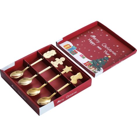 de Noël lot de 4 en acier inoxydable pour la table de Noël