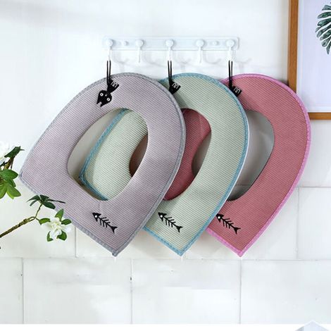 SHINING HOUSE Funda de inodoro, 3 piezas Funda de asiento de inodoro Cojín de asiento de inodoro Funda de asiento de inodoro lavable Cojín de asiento de inodoro (Rosa Verde Gris)—— (1/5)