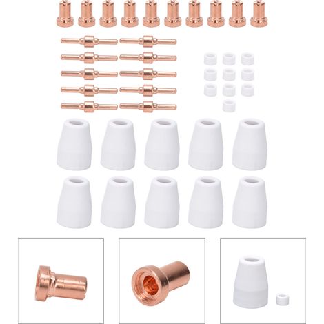 40 Pièces Bagues et Électrodes pour Coupeur Plasma, Kit Consommables Découpe Plasma Durable (1/5)