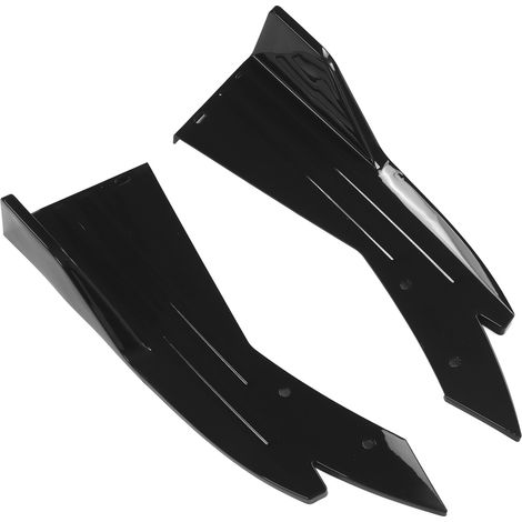 2-teiliger Heckstoßstangen-Seitenspoiler, universeller Diffusor in glänzendem Schwarz
