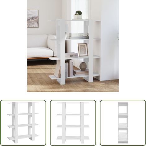 Raumteiler - Bücherregal/Raumteiler Weiß 100x30x123,5 cm (1/5)