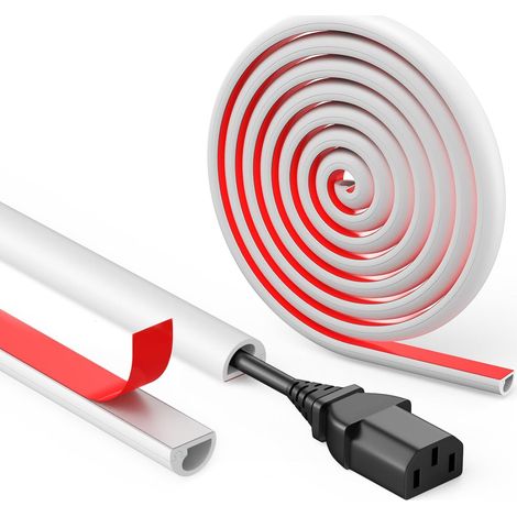 2m Blanc Goulotte Passe Cable adhésif, Flexible Goulotte Electrique (1/5)