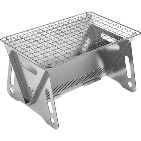 Parrilla de carbón plegable y compacta, Mini fogata para 1-2 personas, Portátil con bolsa para camping, picnic y jardín, S (8.2 x 5.5 pulgadas) (1/5)